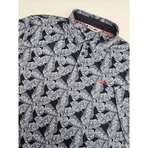 Black Clover Men's Palm Tree AOP Golf Polo Shirt XL